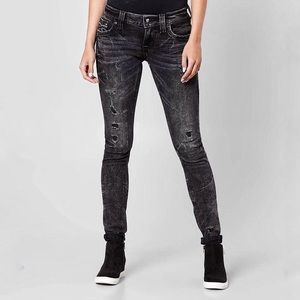 Limited Edition Rock Revival Celinda Skinny Stretch Distressed Black 25